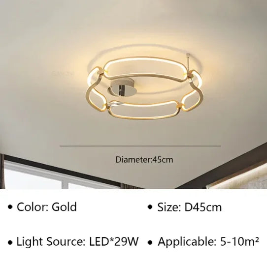 ثريا أدارا الفاخرة LED من DecorBites™: إضاءة حلقية عصرية للديكور الداخلي للمنزل