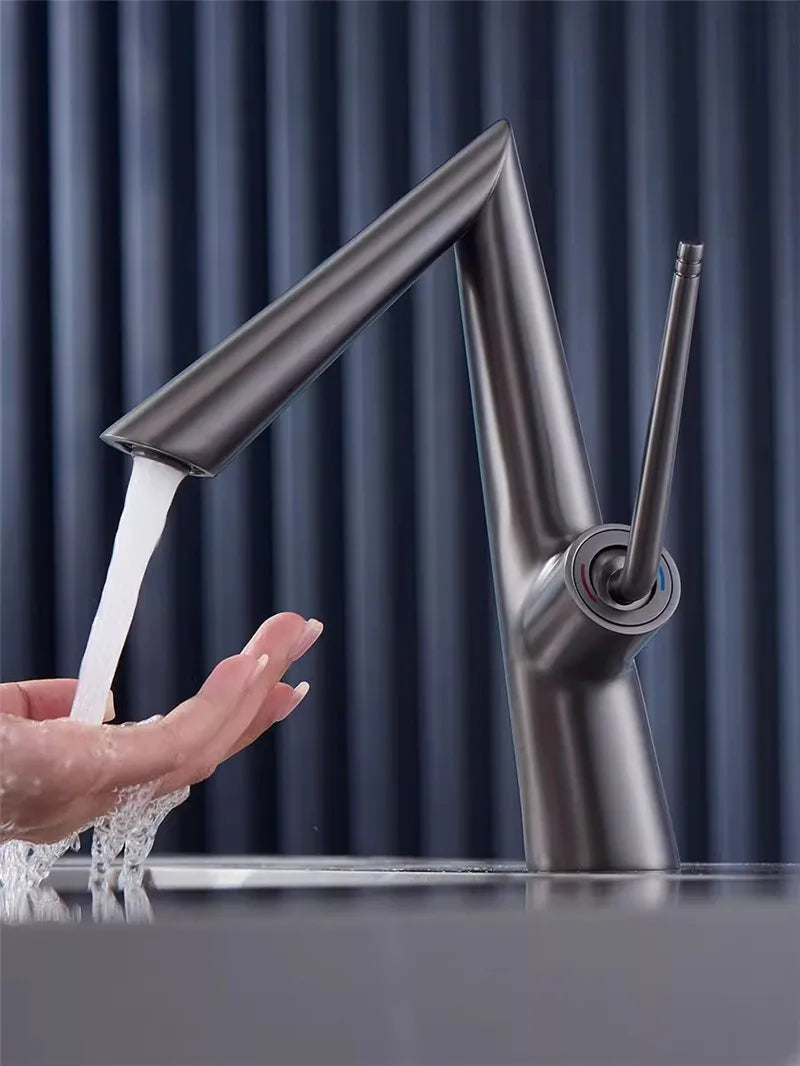 DecorBites™ Brushed Gold Basin Faucet - Rose Gold Bathroom Sink Mixer Tap