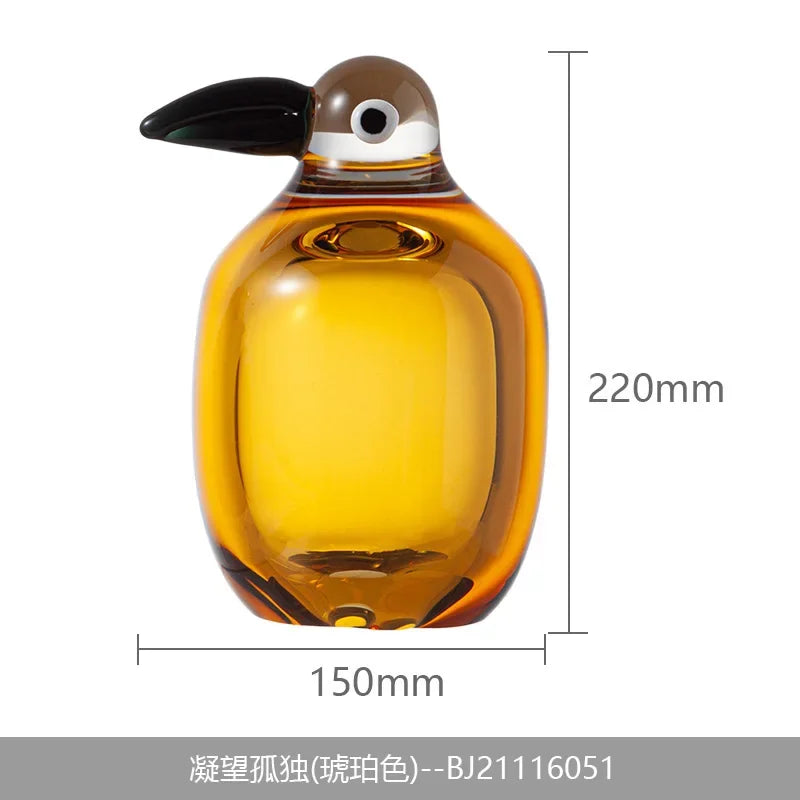 ديكور بايتس™ - تمثال طائر تجريدي شفاف لديكور المنزل