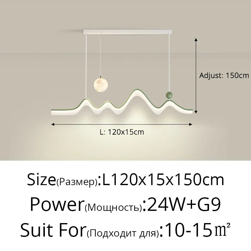 DecorBites™ LED Chandelier: Modern Minimalist Pendant Light for Dining Room, Kitchen, Home Lighting