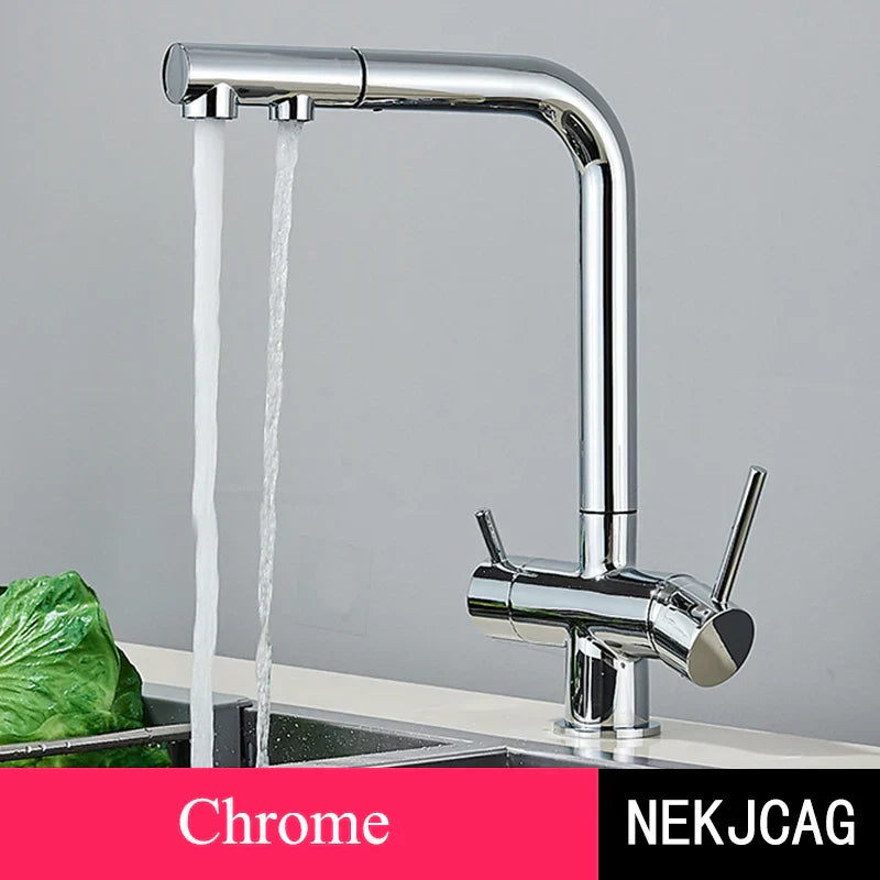 DecorBites™ Kitchen Faucet with Water Filter Tap and Dual Sprayer