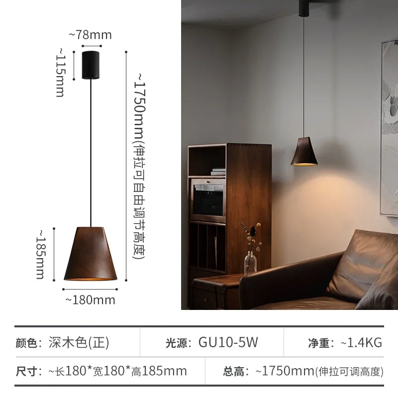 ثريا خشبية قابلة للتعديل من DecorBites™ لغرفة الطعام، وغرفة المعيشة، والسلالم