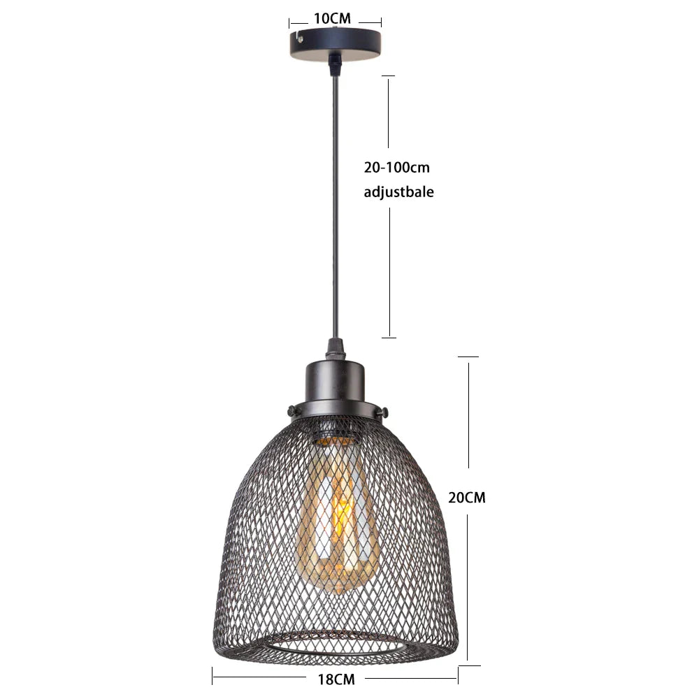 ثريا DecorBites™ المعدنية السوداء ذات القفص المعلق للديكور المنزلي العصري