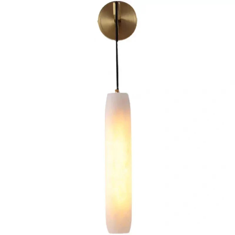 DecorBites™ Cylindrical Marble Wall Lights Sconce Lamp with Adjustable Copper Wire & E14 Bulb