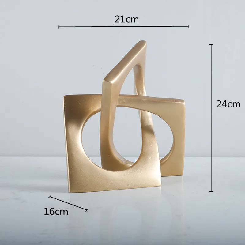 DecorBites™ Geometric Cross Square Ring Sculpture White - Home Decor Ornament