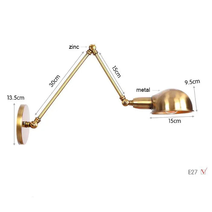 DecorBites™ Gold Plated Adjustable Iron Wall Sconces for Home Decor