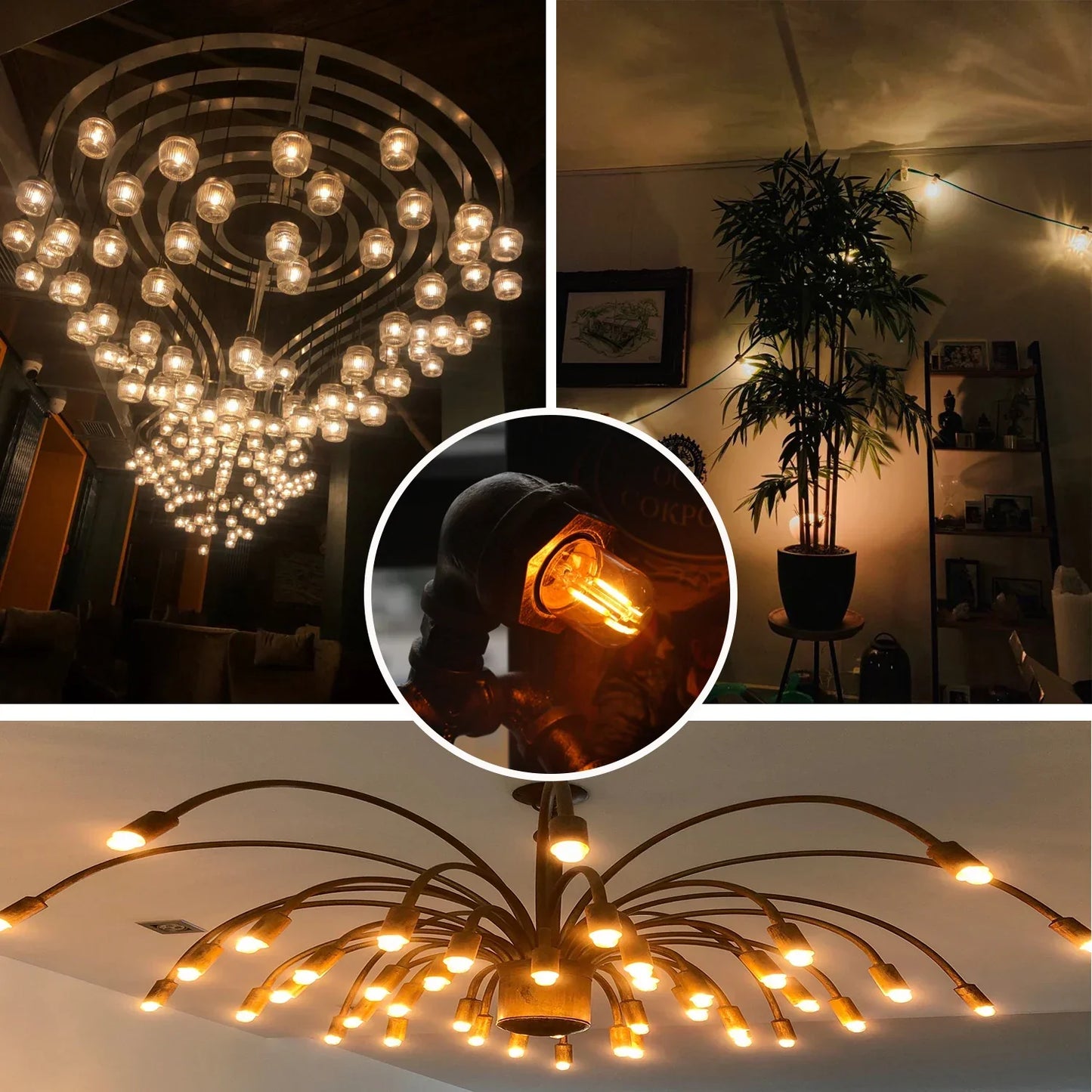 Bombilla tubular LED con tinte dorado Decorbites™, 1 W, luz blanca cálida, regulable, estilo vintage