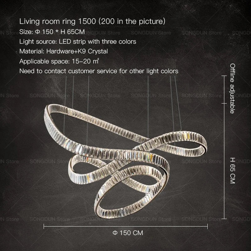 DecorBites™ Crystal Chandelier Luxury Designer Light for Elegant Living Spaces