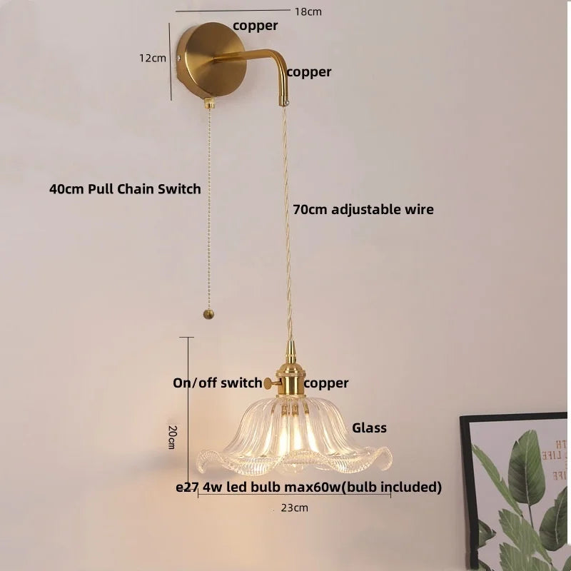 DecorBites™ LED Wall Lights Bar Bedroom Study Clear Glass Bedside Lamp Modern Stair Light Fixtures