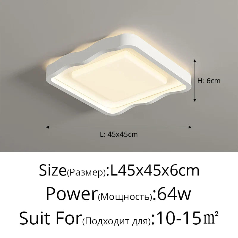 Lámparas de techo LED estilo crema DecorBites™ para una iluminación moderna y sencilla en la sala de estar.