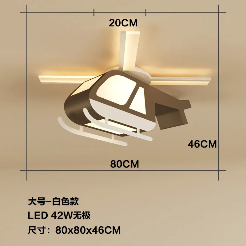 DecorBites™ Cartoon Helicopter Ceiling Fan Light for Children's Room