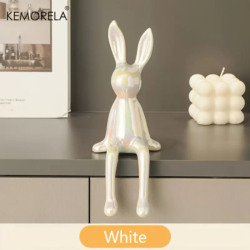 DecorBites™ Ceramic Long-Eared Sitting Rabbit Ornament - Luxury Home Decor Accent