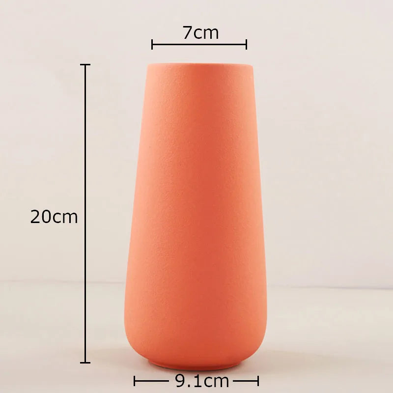 DecorBites™ Gradient Ceramic Vase Cylinder Desk Decoration Floral Vases Modern Room Decor