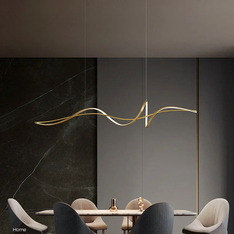 Modern Linear Acrylic Pendant Light in Gold or White