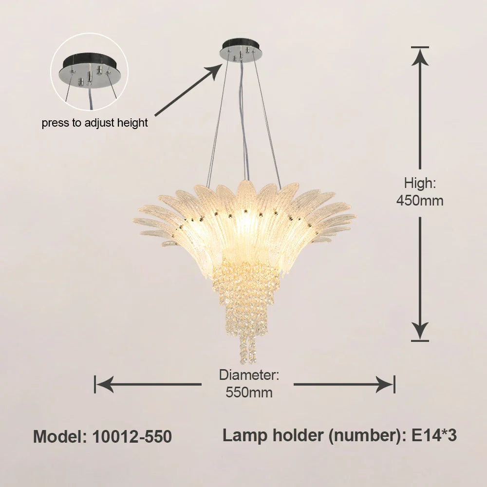 DecorBites™ Glazed Gold LED Chandelier for Living Room Clubhouse Villa