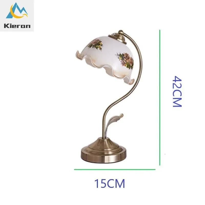 DecorBites™ Glass Flower Led Desk Lamp, Dimmable Modern Table Lamp for Bedroom, Living Room