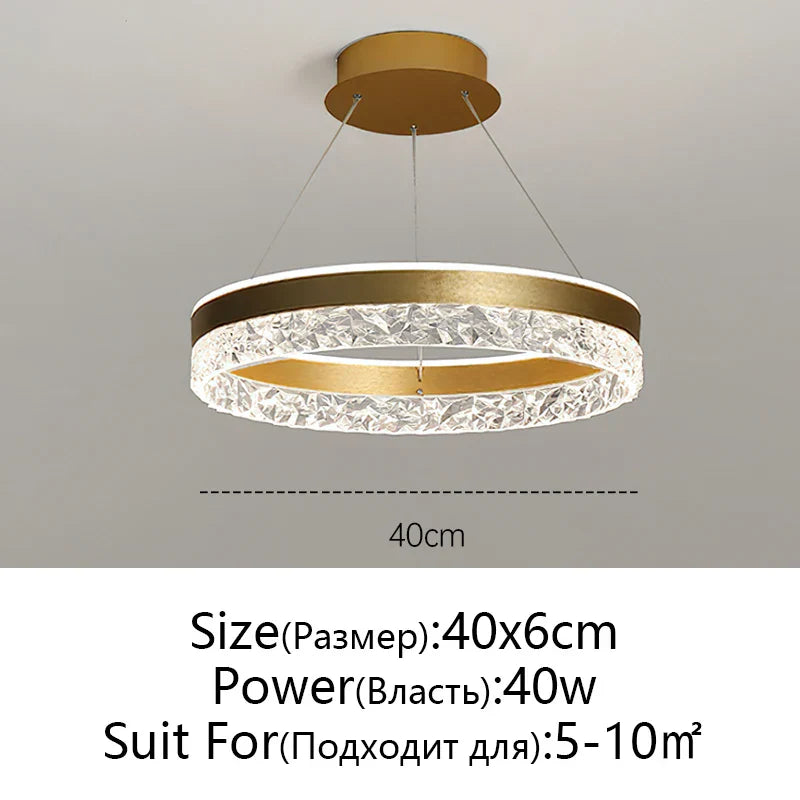 DecorBites™ Crystal Rings LED Chandelier Black&White Frame