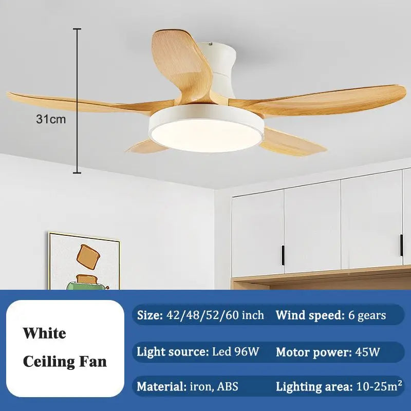 DecorBites™ LED Ceiling Fan with Remote Control for Living Bedroom, 48-60 Inch