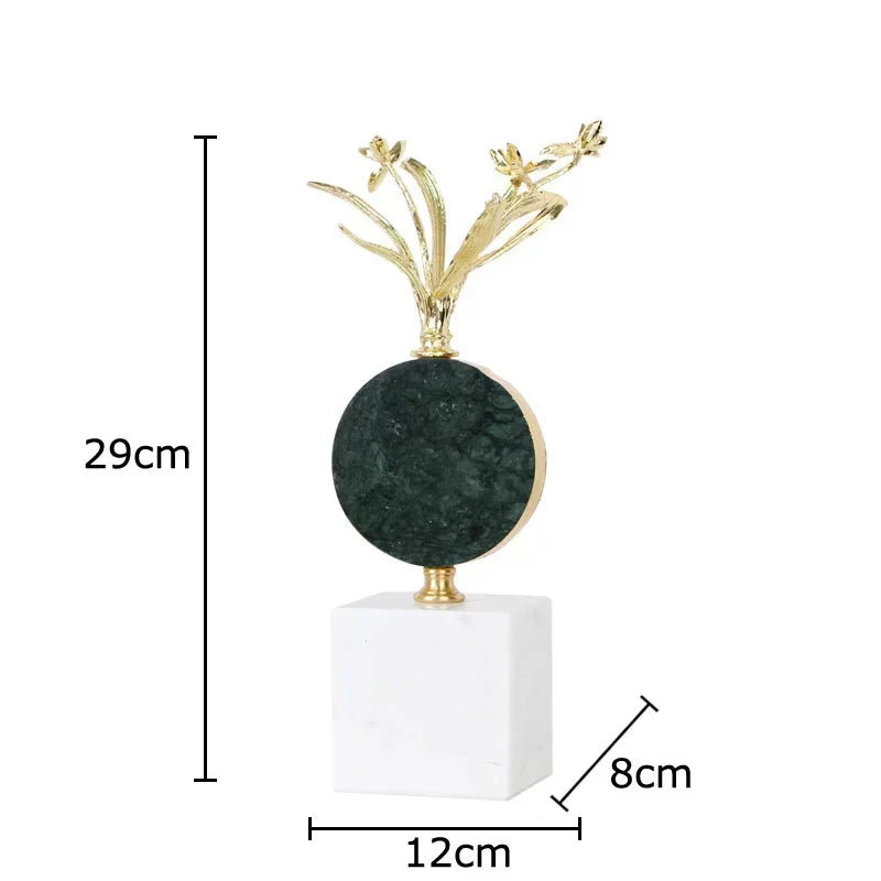 DecorBites™ Gold-plated Flower Crystal Sculpture Desk Decoration Modern Crafts Room Decor