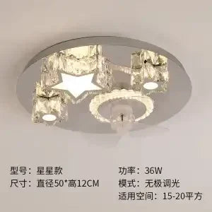 DecorBites™ Crystal LED Ceiling Fan Remote Control Modern Bedroom Light Fixtures
