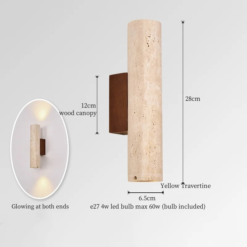 ديكوربايتس™ مصابيح حائط LED من الترافرتين الأسود لتزيين المنزل العصري ومصابيح بجانب السرير