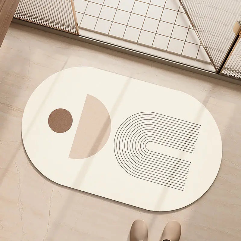 DecorBites™ Geometric Diatom Ooze Bathroom Rug Super Absorption Non-slip Quick Dry Bath Mat