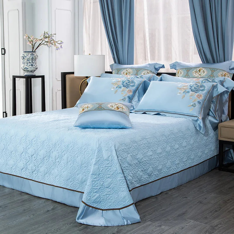 Juego de cama DecorBites™ 200S de algodón bordado - Ropa de cama Queen/King - Funda nórdica y sábanas