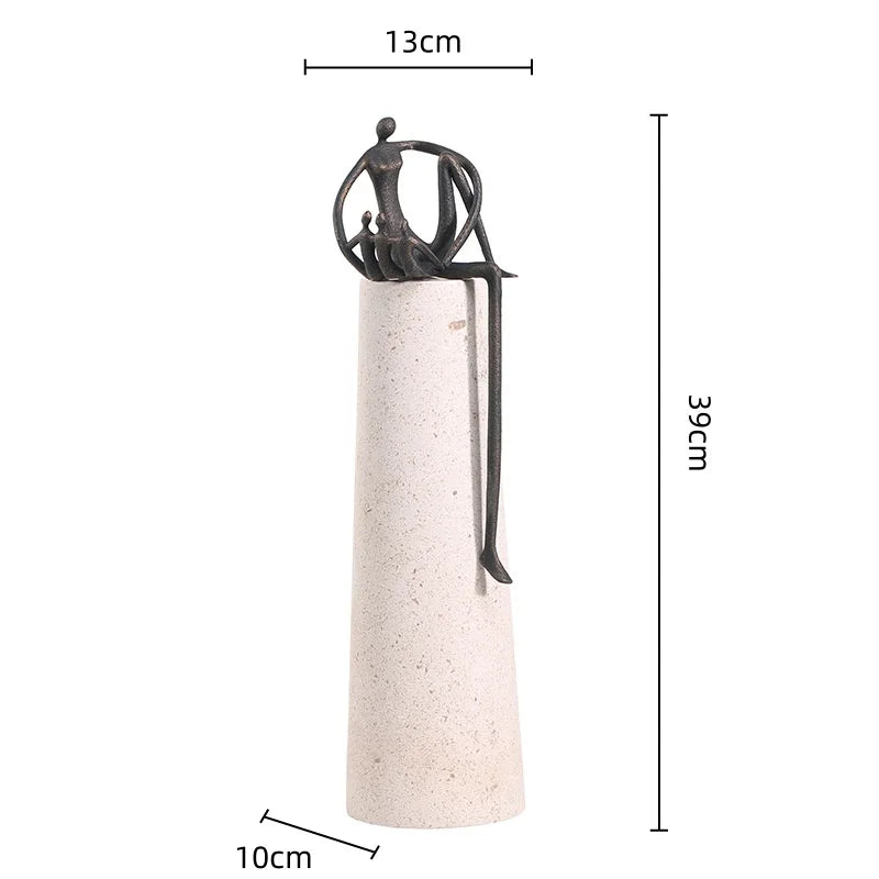 DecorBites™ Escultura abstracta de metal dorado para decoración del hogar | Adorno creativo