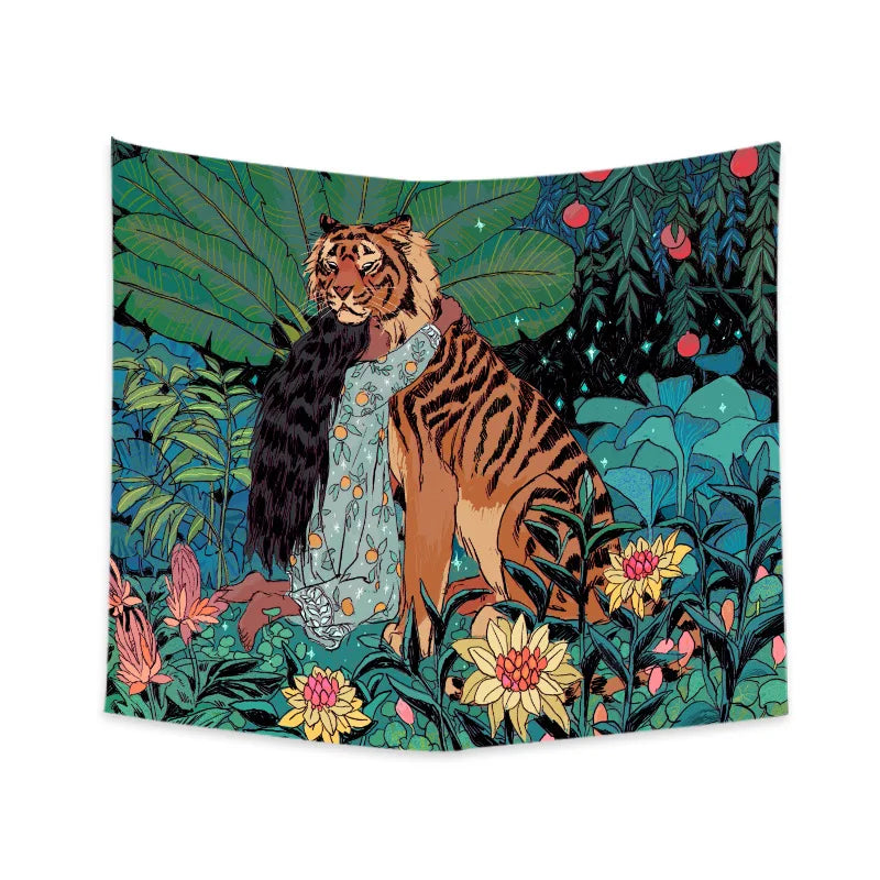 DecorBites™ 3D Print Tiger Linen Blanket: Soft Warm Throw & Tapestry