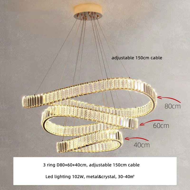 Lámpara colgante LED DecorBites™ de acero irregular y cristal K9 para vestíbulo, con iluminación regulable.