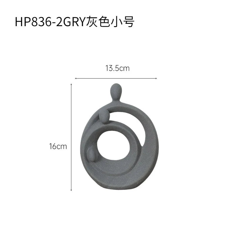 DecorBites™ Abstract Family Sculpture Set Geometric Home Decoration Ornaments