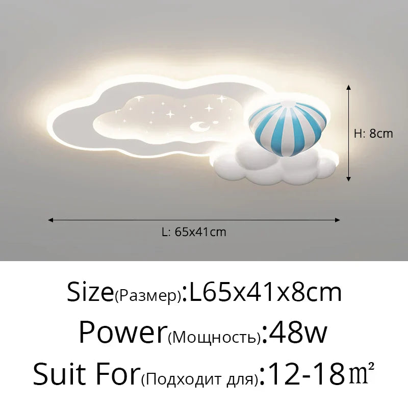 DecorBites™ Cloud Airplane Chandelier: Modern Kids Bedroom Ceiling Lights