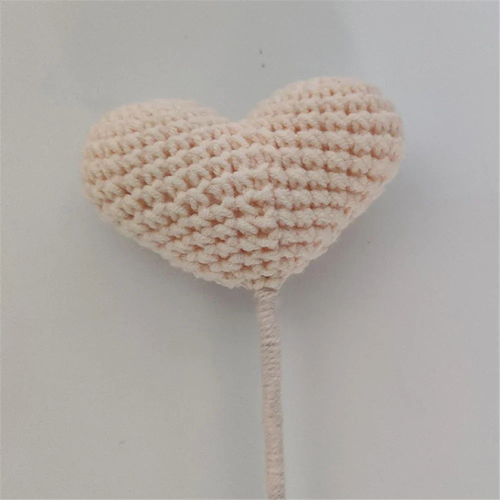 DecorBites™ Heart-Shaped Crochet Flower Bouquet - Handmade Wedding Home Decor & Family Gift