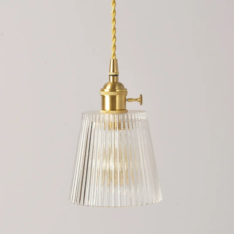 Vintage Nordic Striped Glass Pendant Light