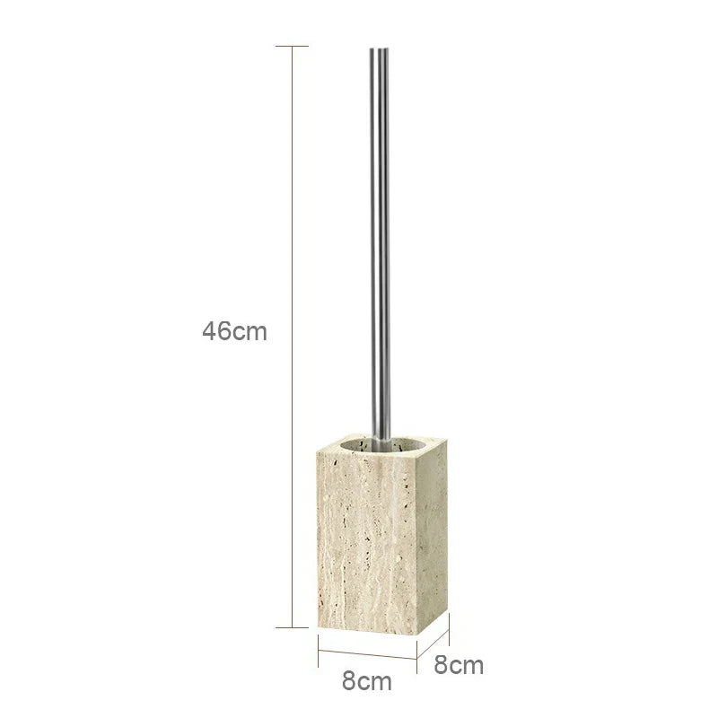 Juego de accesorios de baño DecorBites™ de mármol travertino beige: dispensador de jabón, jabonera y difusor de varillas.