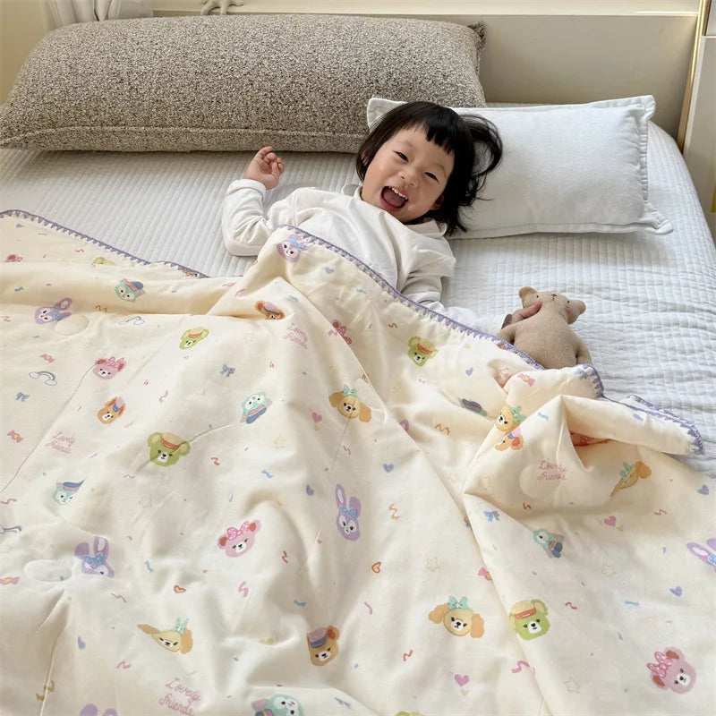 DecorBites™ Kids Cartoon Printed Cooling Summer Blanket - Soft Lightweight Comforter