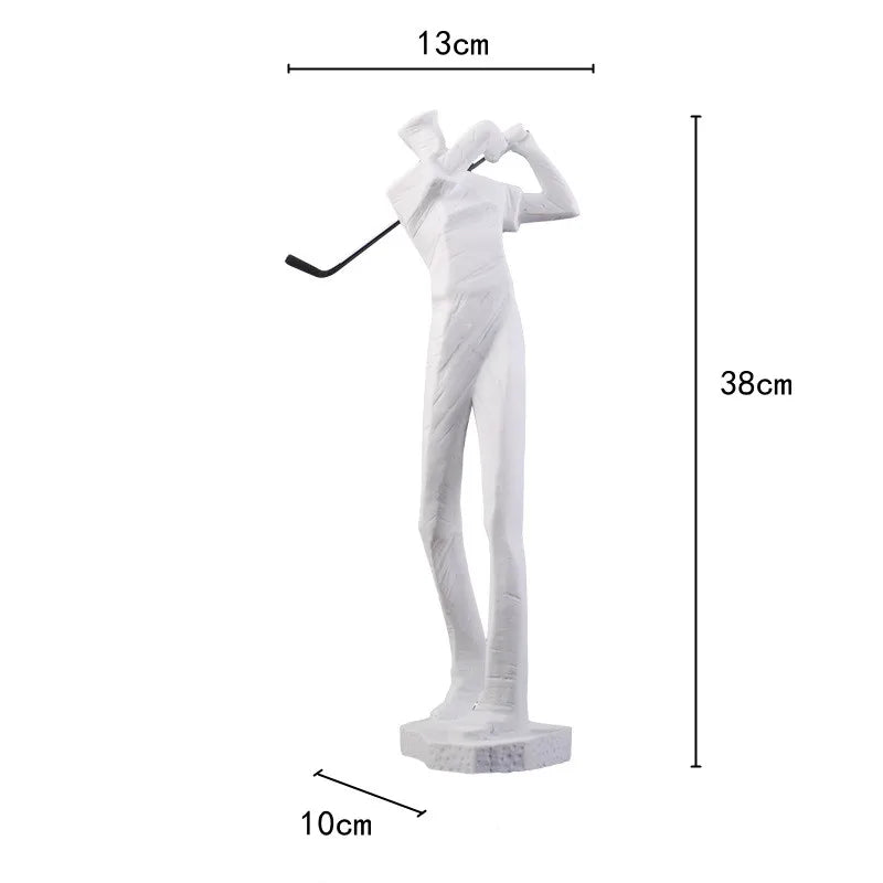DecorBites™ Golf Player Sculpture Abstract Human Body Figure Statue Resin Decor Figurine