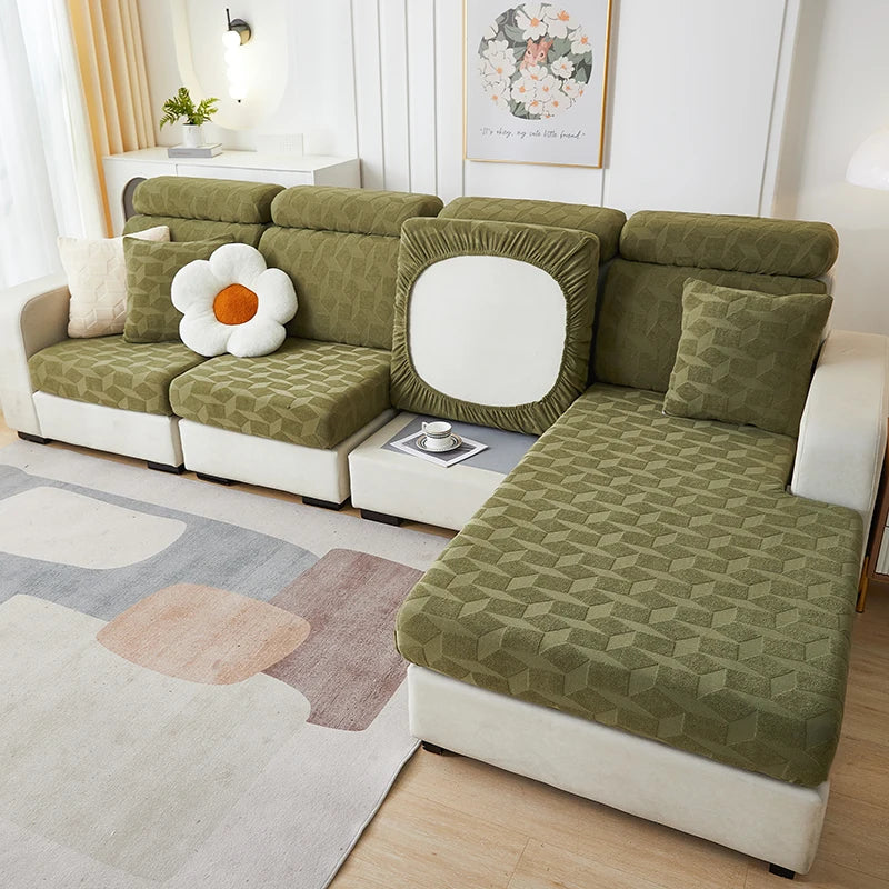 Funda para sofá DecorBites™ Jacquard: Protector elástico, lavable y extraíble