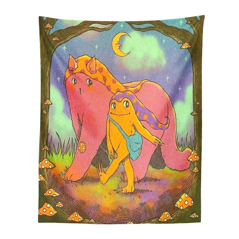 ديكور بايتس™ نسيج ماندالا ضفدع كوخ لغرف البنات وديكور السكن الجامعي