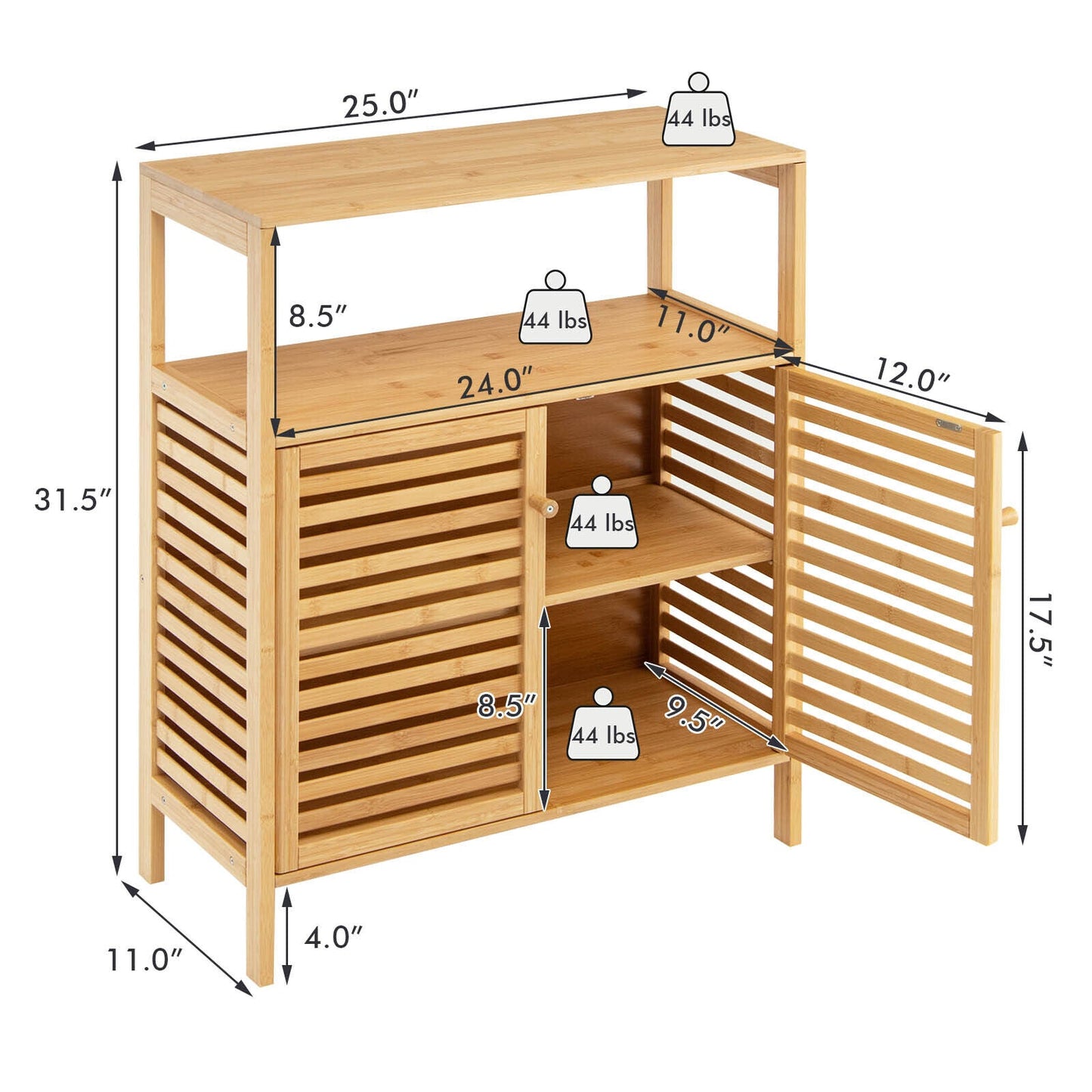 Fredrika - Bamboo Wood Storage Cabinets Bathroom Cabinets