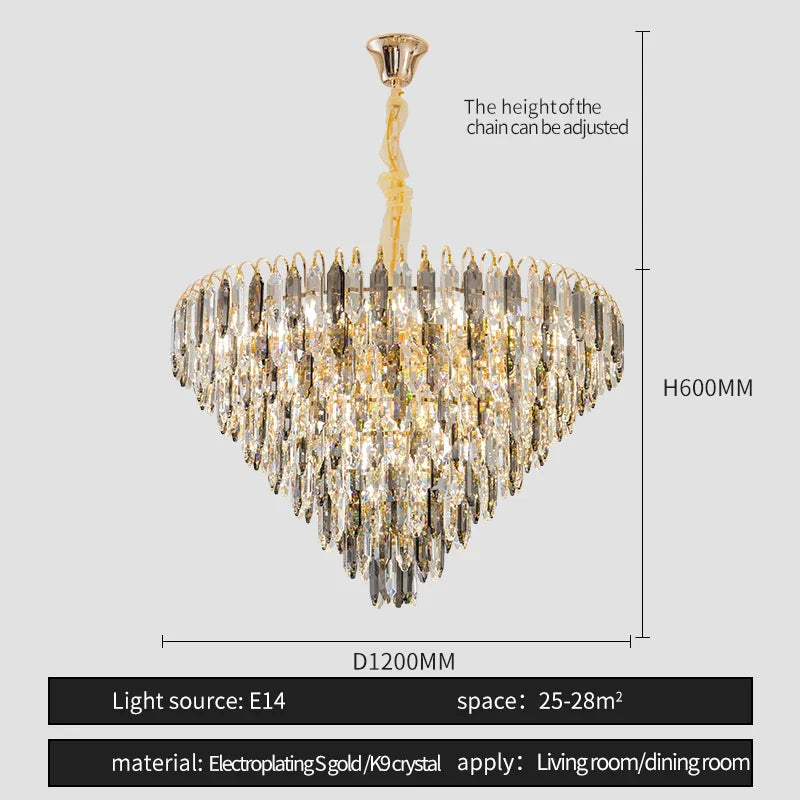 DecorBites™ Crystal Chandelier: Elegant Small Duplex Living Room Loft Hotel Lobby Staircase Lighting