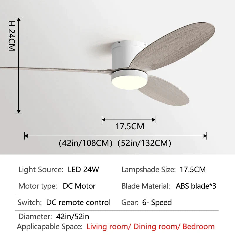 DecorBites™ Black DC Ceiling Fan Light with Remote Control and LED Chandelier