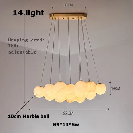 DecorBites™ LED Marble Balls Chandelier for Dinning Room