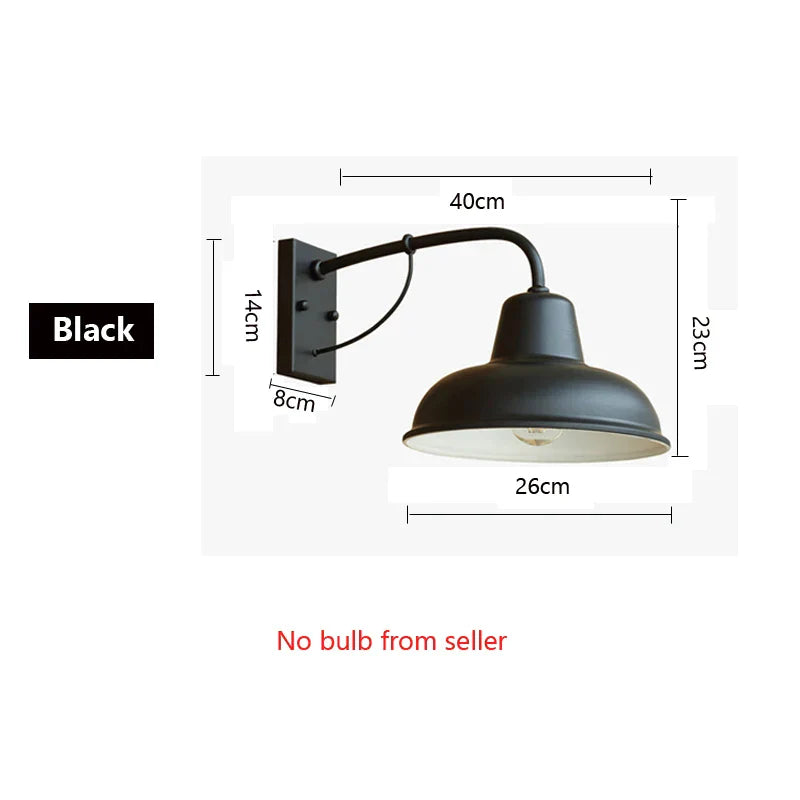 DecorBites™ Iron Outdoor Garden Wall Lamp for Porch, Patio, or Restaurant Lighting