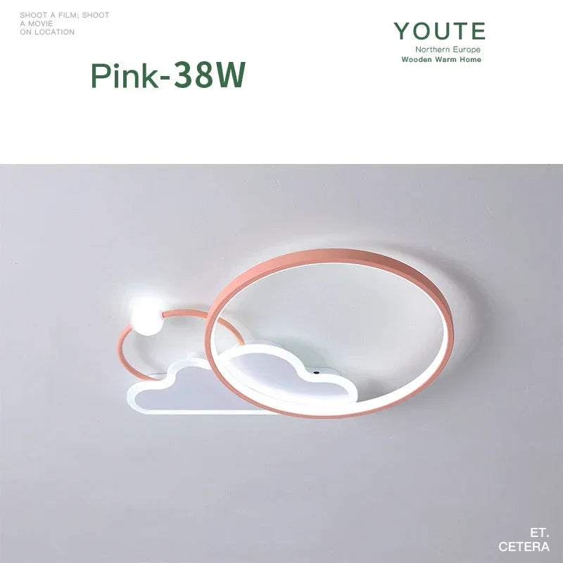 ديكوربايتس™ - مصباح سقف LED للأطفال: ثريا عصرية لغرفة نوم الأطفال، مصباح كرتوني ذكي