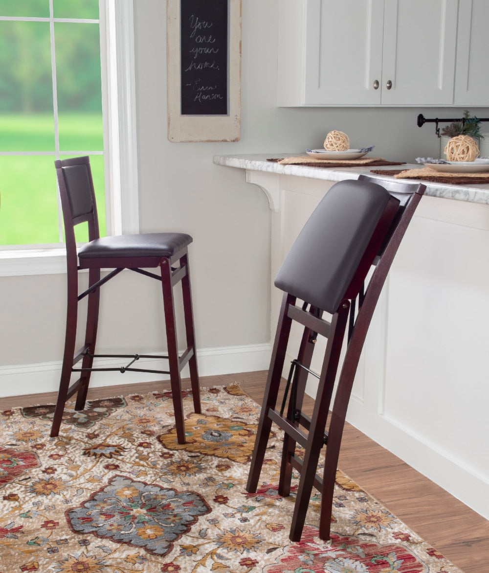Evert - Bar Stool Foldable High Chair Leather Chair