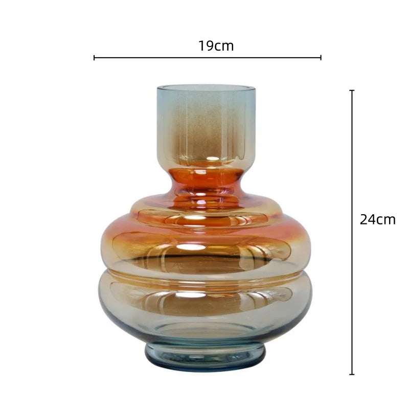 DecorBites™ Gradient Glass Vase for Stylish Flower Arrangements and Home Decor