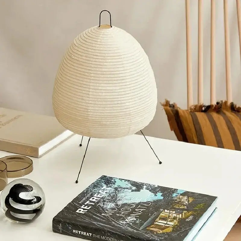 DecorBites™ Japanese Style Rice Paper Table Lamp for Living Room Bedroom, Study, Hotel