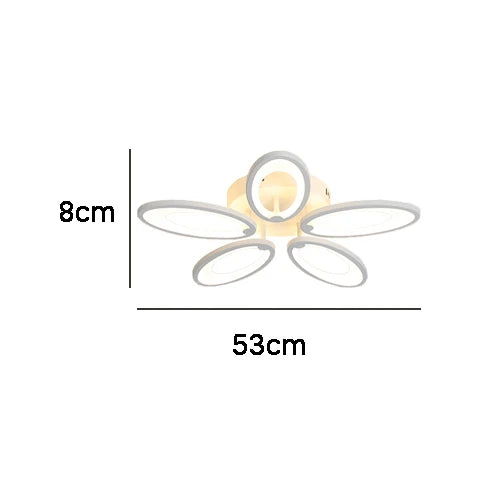 ثريا سقف LED أكريليكية من DecorBites™ مزودة بخمسة مصابيح لغرفة المعيشة الحديثة وغرفة النوم