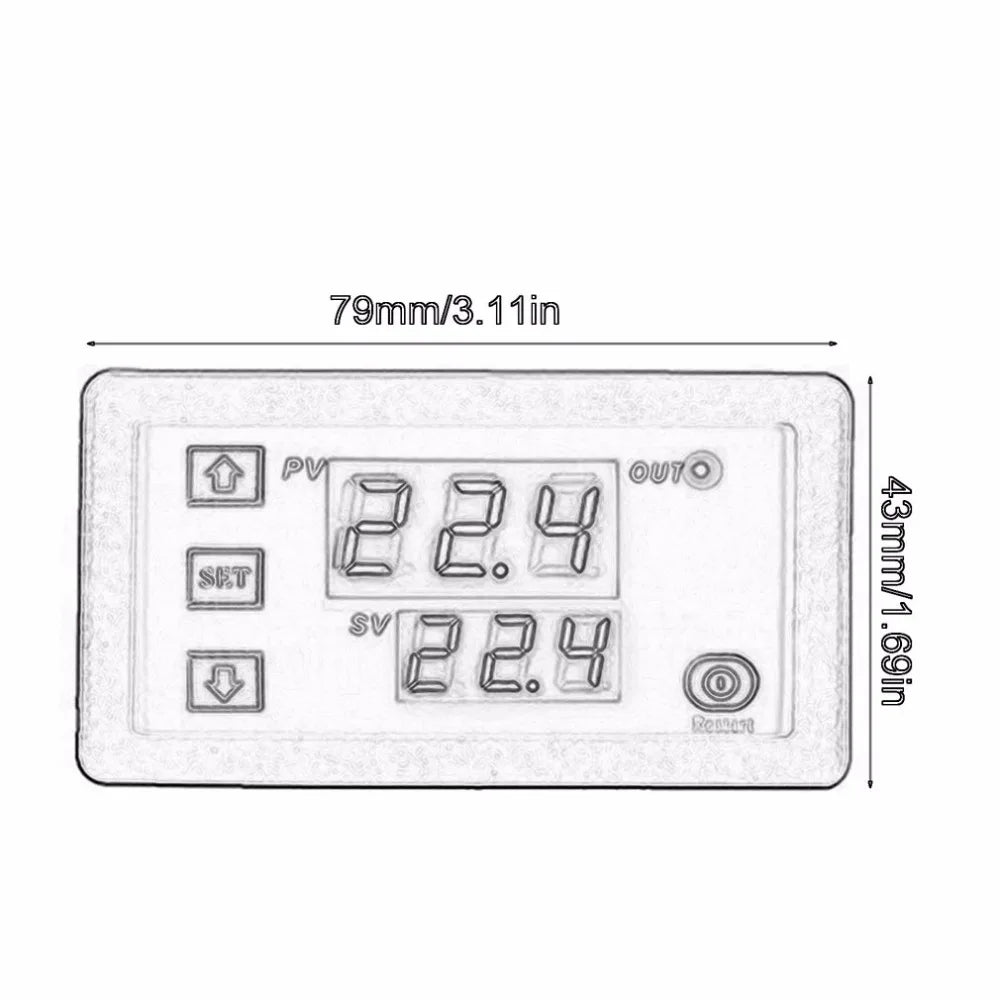 DecorBites™ Dual LED Temperature Controller Thermostat for Heat Cooler - Digital Temp Regulator